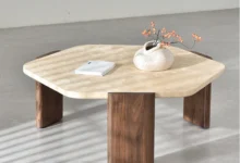 travertine coffee table